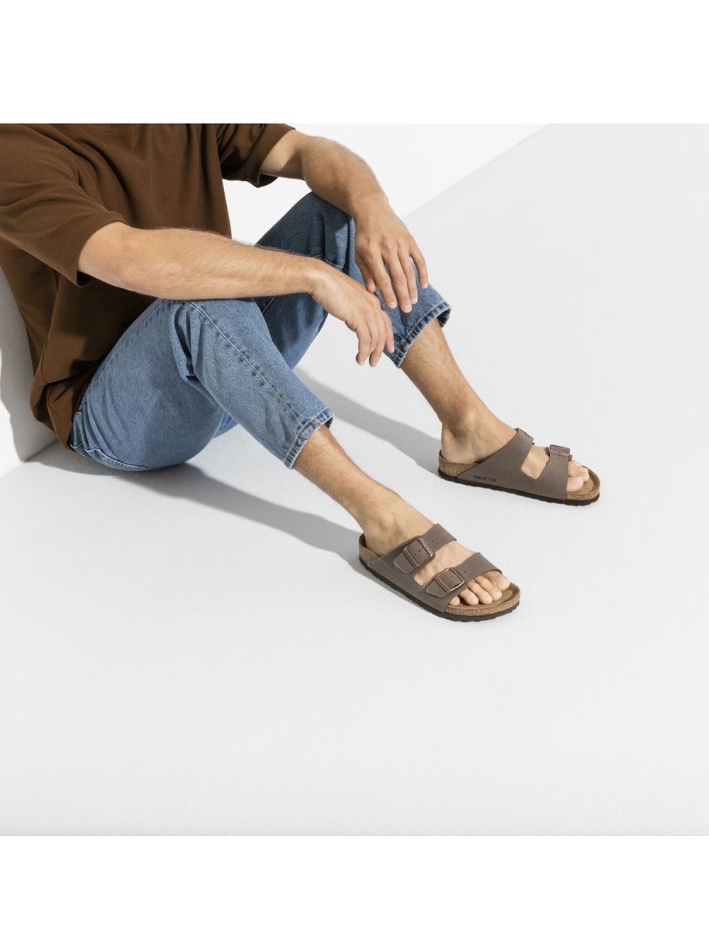 Birkenstock Arizona Two-Strap Sandal in Brown with Copper Buckles - new in box! - Picture 8 of 13